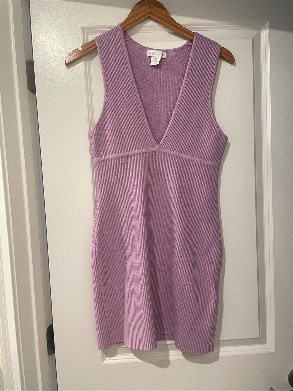House of Harlow 1960 Lavender Ribbed V-Neck Dress small